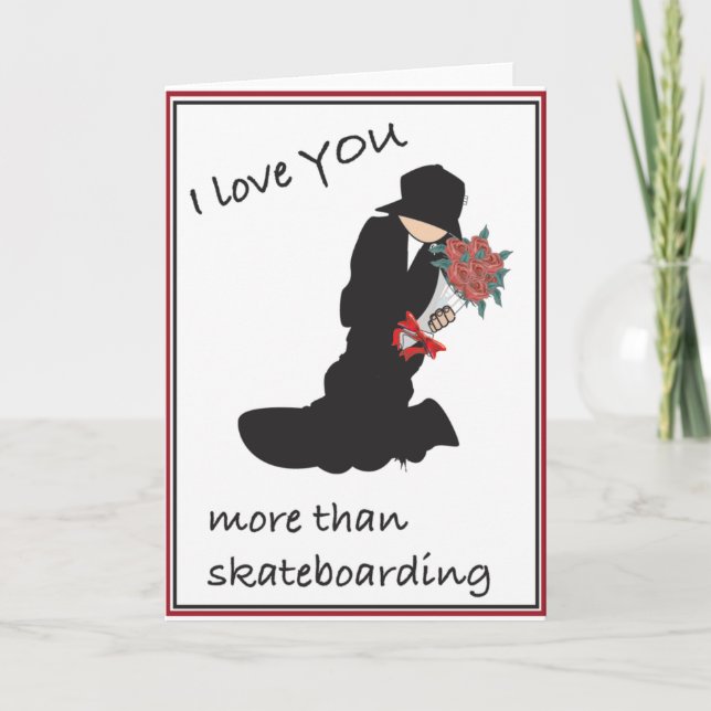 Skateboarding Valentine Helgkort (Framsida)