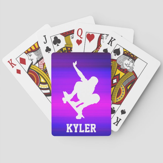 Skateboarding, Vibrant Violet Blue och Magenta Spelkort (Baksidan)
