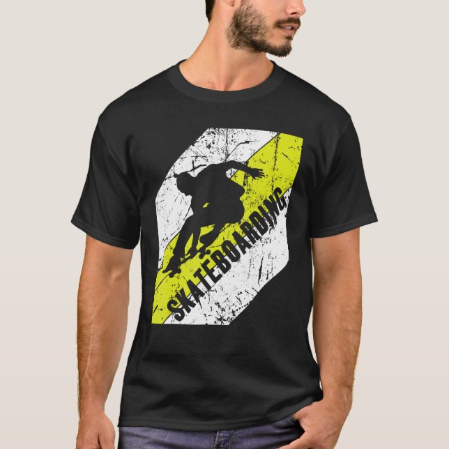 Skateboarding Vintage Skateboarder Skate T Shirt (Framsida)