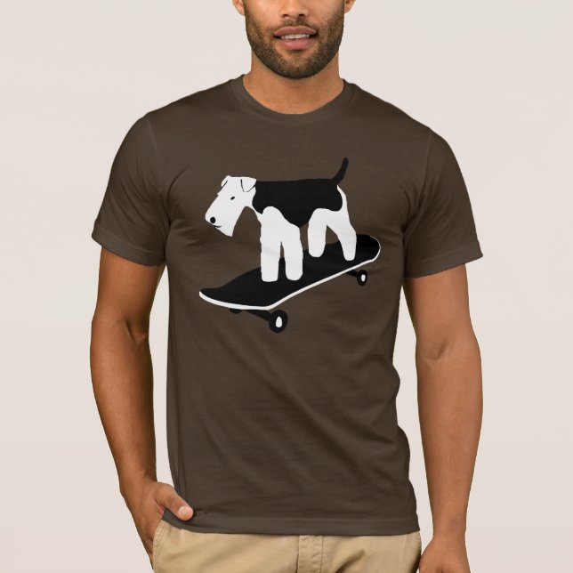Skateboarding walesisk Terrier T Shirt (Framsida)