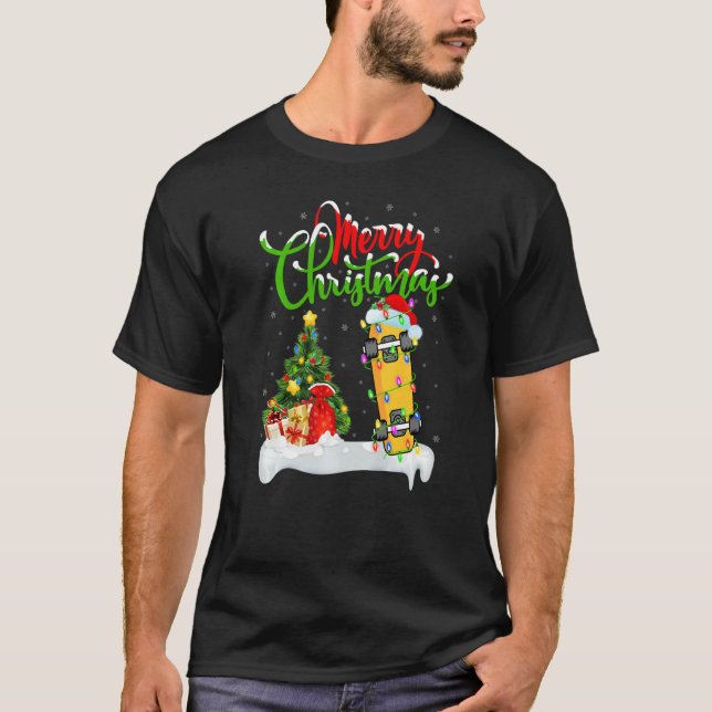 Skateboarding  Xmas Decorations Skateboarding Chri T Shirt (Framsida)