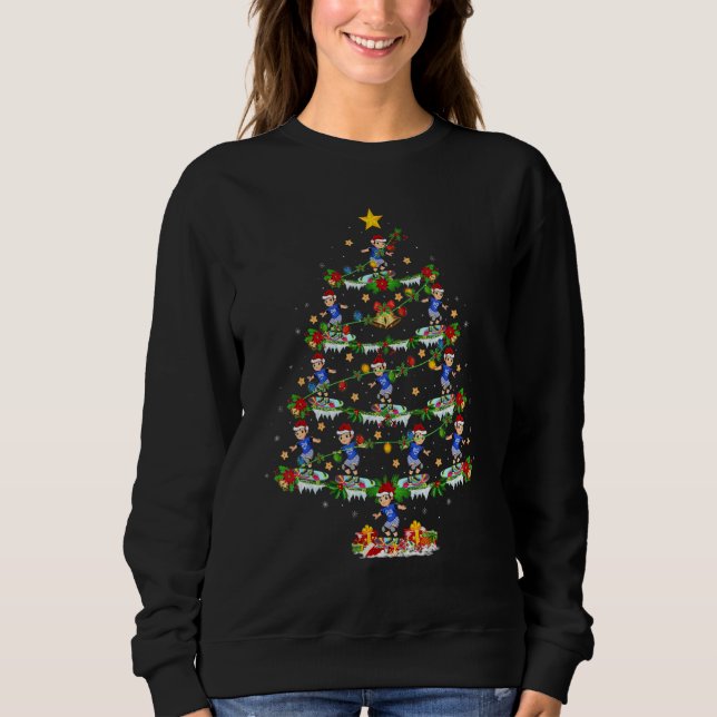 Skateboarding  Xmas Lights Skateboarding Christmas T Shirt (Framsida)