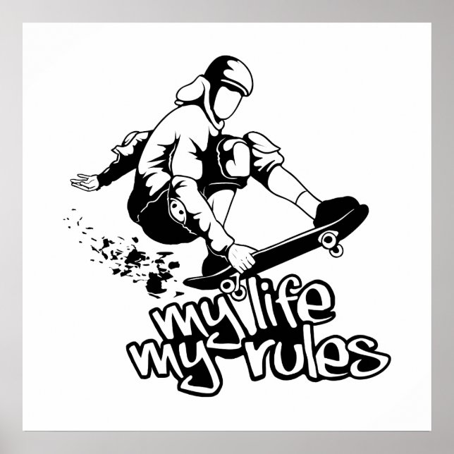 Skateboardinganpassningsbar poster (Framsidan)