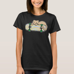 Skateboardingbåt Shy Cat Färg Wav T Shirt