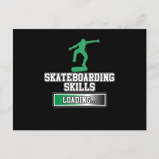 Skateboardingfärdigheter Skateboarder Skateboardbo Inbjudan Vykort (Framsida)