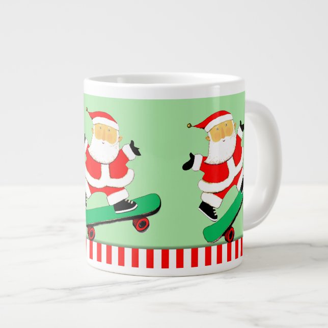 Skateboardjul Julpresent Jumbo Mugg (Framsida höger)