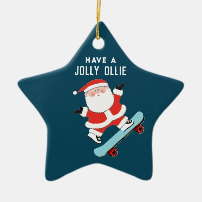 Skateboardjul samlarobjekt julgransprydnad keramik (Framsidan)