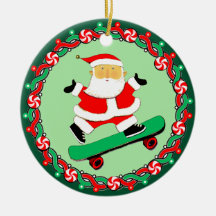 Skateboardjulpresent Keramisk Ornament