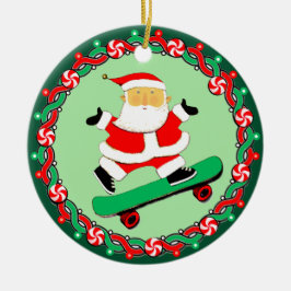 Skateboardjulpresent Keramisk Ornament