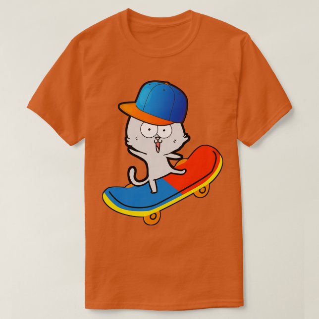 Skateboardkatt T Shirt (Design framsida)