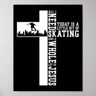 Skateboardkors Tro en hel del Jesus Poster