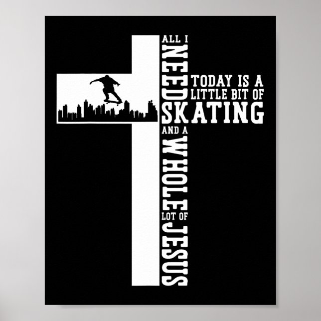 Skateboardkors Tro en hel del Jesus Poster (Framsidan)