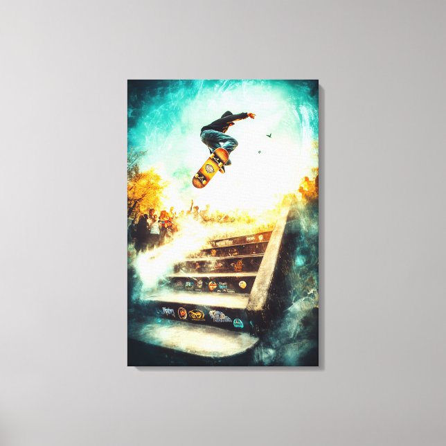 Skateboardlegend - Dynamisk sportkonst - Urban  Canvastryck (Framsida)