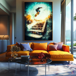 Skateboardlegend - Dynamisk sportkonst - Urban Canvastryck