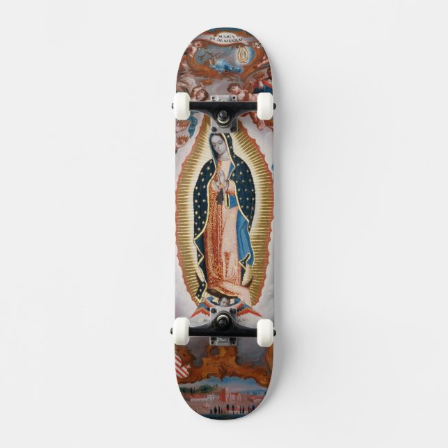 "Skateboards oskulden av Guadalupe" religiös konst Skateboard Bräda 19,5 Cm (Framsida)