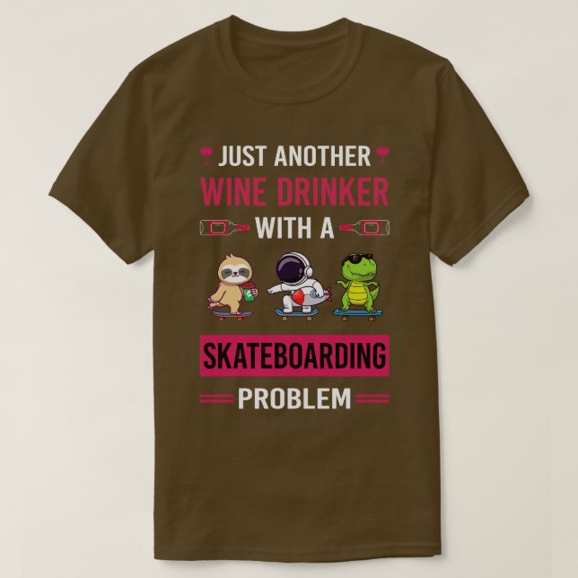SkateboardSkateboardskateboarder i vin T Shirt (Design framsida)