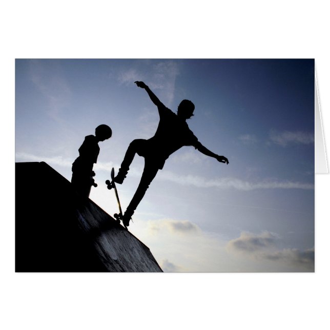 Skateboarers Hälsningskort (Framsidan Horizontal)