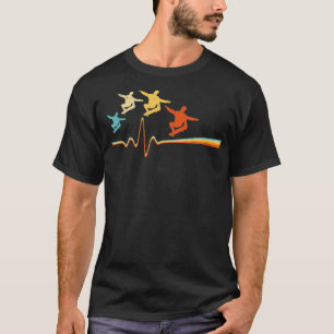 Skateboarheartslag Retro Skateboarr Skateboar T Shirt