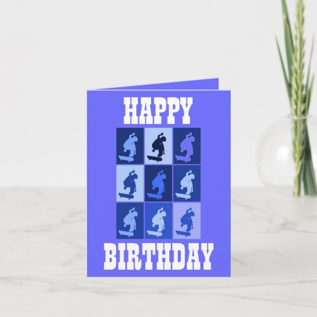 SKATEBOARING SHREDDER CARDS - BIRTHDAY ÖNSKEMÅL KORT (Framsida)