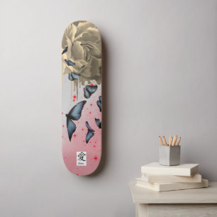 SKATEBOARPOPPIER OCH BLÅSMÖR MINI SKATEBOARD BRÄDA 18,5 CM