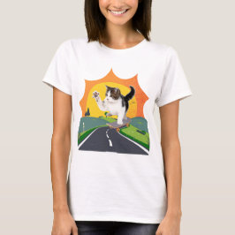 Skatebroderad katt t shirt