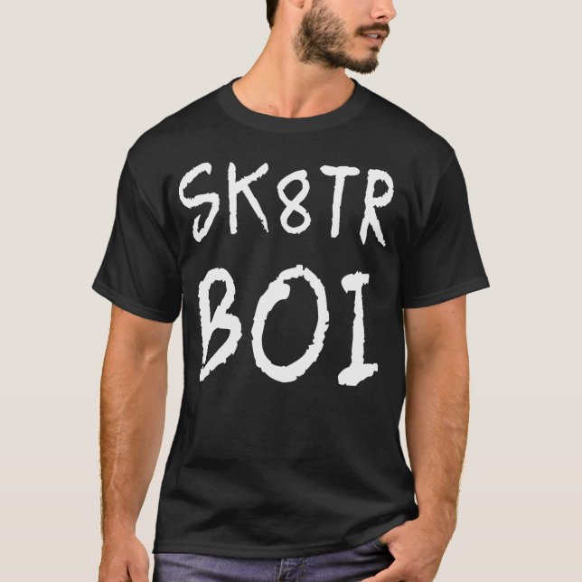 Skater Boi Sk8Tr Boy Gifts for Skateboard Riders T Shirt (Framsida)