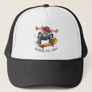 Skater Boy Skateboarding Hat Keps