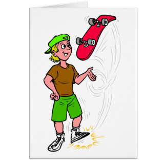 Skater Boy Skateboarding Roligt Skateboard Hälsningskort