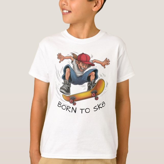 Skater Boy Skateboarding T Shirt (Framsida)