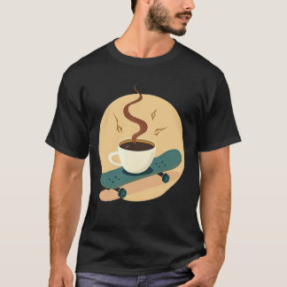 Skater Brew | Radikal kaffekopp på skateboard T Shirt