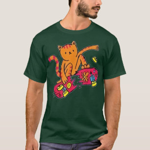 Skater Cat Skateboard Funny Skater Skateboarding C T Shirt