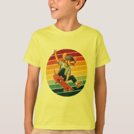 Skater Dog Retro Sunset T Shirt