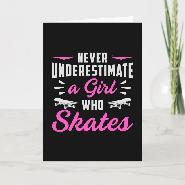 Skater Flickflickor Sk8 Skattbordsgåva Idea Kort (Framsida)