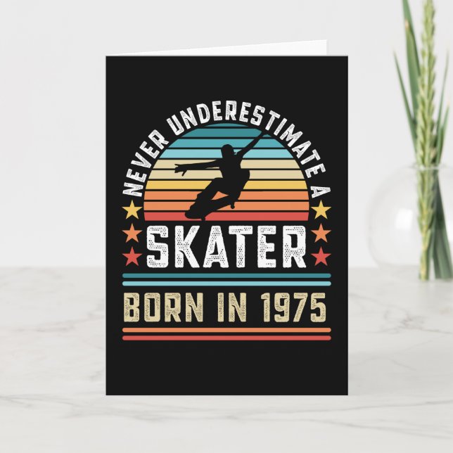 Skater född 1975 50-årsdag Skateboardpresent Kort (Framsida)