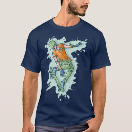 Skater för färgad, praktisk illustration t shirt