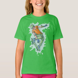 Skater för färgad, praktisk illustration t shirt