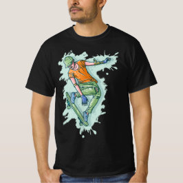 Skater för färgad, praktisk illustration t shirt