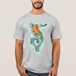 Skater för färgad, praktisk illustration t shirt