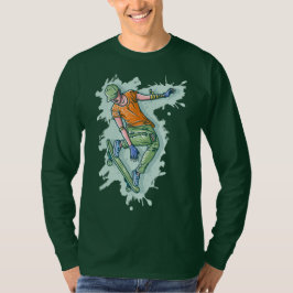 Skater för färgad, praktisk illustration t shirt