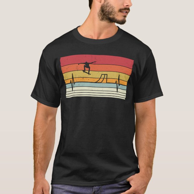 Skater för pulsslag för rullkort t shirt (Framsida)