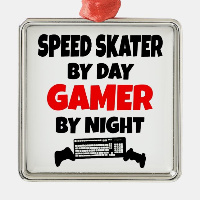 Skater för spelhastighet julgransprydnad metall (Framsidan)