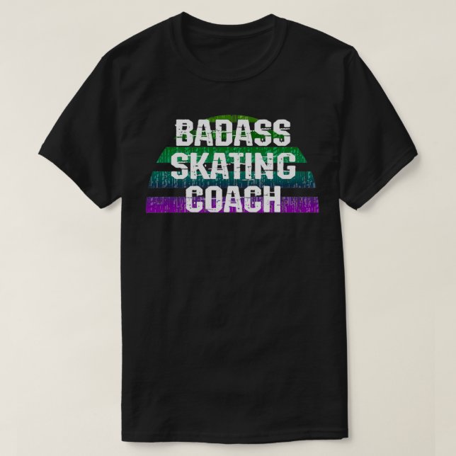 Skater för tränare av tränartränare i badass t shirt (Design framsida)