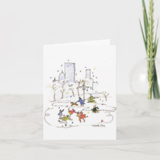 Skater Frog Pond Helgdag Card Kort