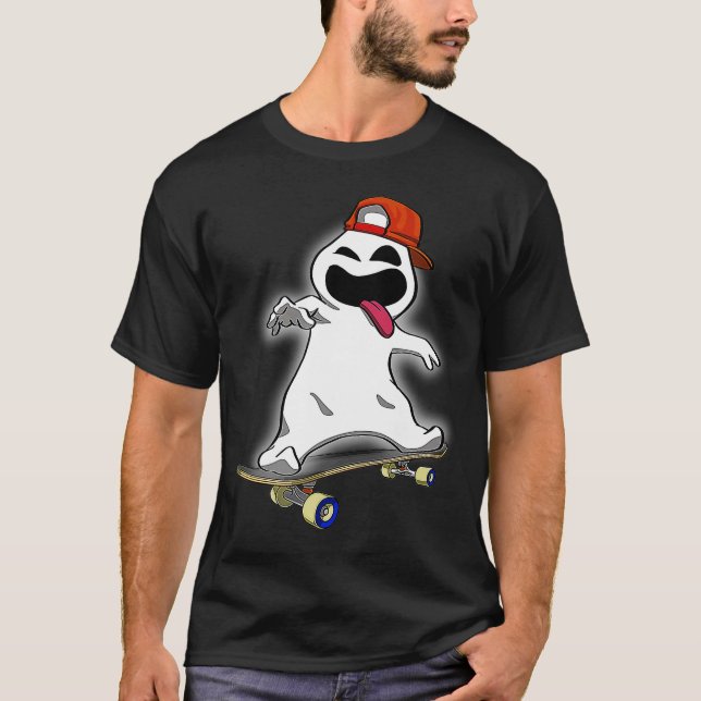Skater Ghost Women Scary Ghost Halloween Day Kärle T Shirt (Framsida)
