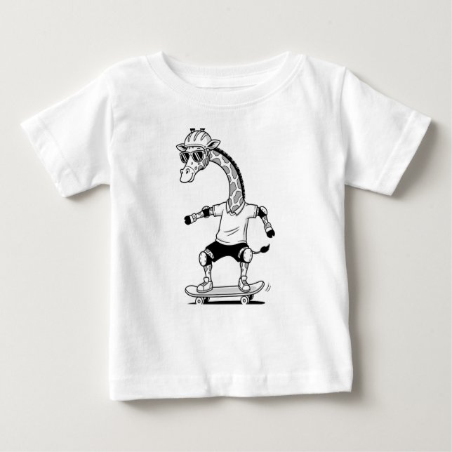 Skater Giraffe T Shirt (Framsida)