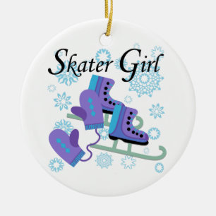 Skater Girl Julgransprydnad Keramik