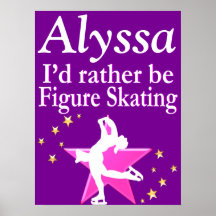 SKATER GIRL-POSTER för rosa OCH LILA PERSONLIG