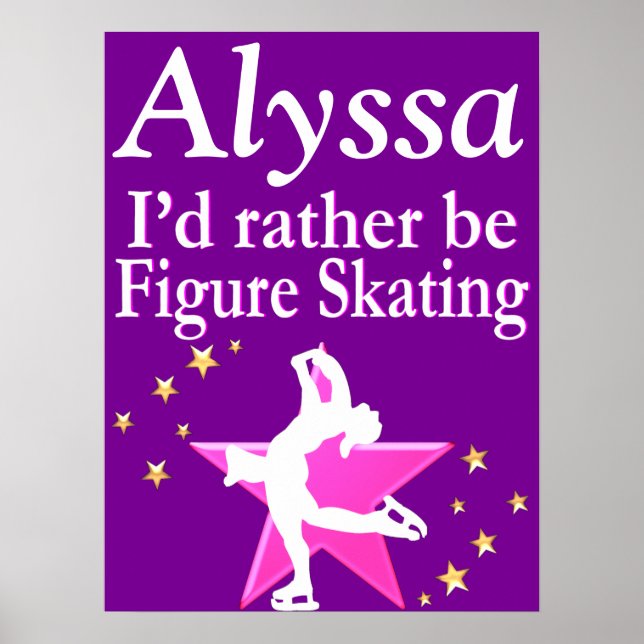 SKATER GIRL-POSTER för rosa OCH LILA PERSONLIG Poster (Framsidan)