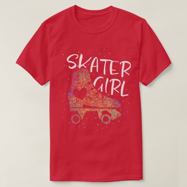 Skater Girl Roller Skates Roller Skating T Shirt (Design framsida)