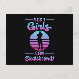 Skater Girl Sk8 Girls Skateboard Skating Gift Idea Vykort